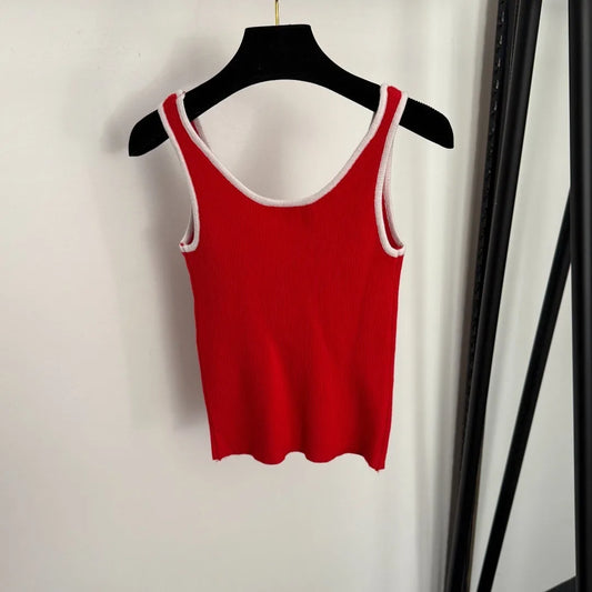 26 Spring/Summer New Knitted Tank Top Women's Trendy Fashion Strap Sleeveless Tank Top