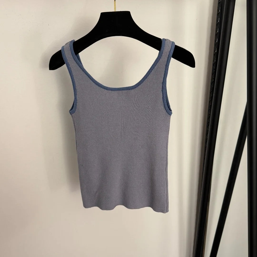 26 Spring/Summer New Knitted Tank Top Women's Trendy Fashion Strap Sleeveless Tank Top