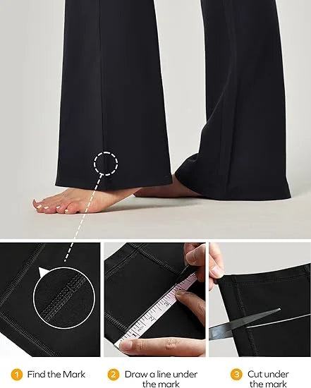 1PC Flare Leggings with Pockets for Women High Waisted Black Flared Leggings Yoga Bootcut Wide Leg Gym Sportswear Bottoms