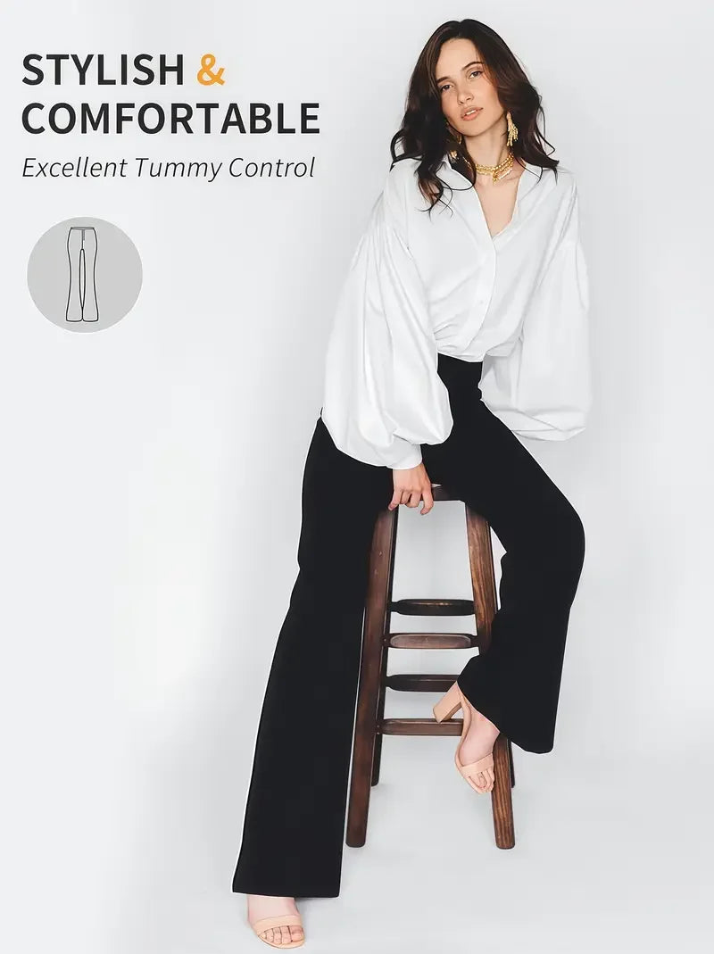 1PC Flare Leggings with Pockets for Women High Waisted Black Flared Leggings Yoga Bootcut Wide Leg Gym Sportswear Bottoms