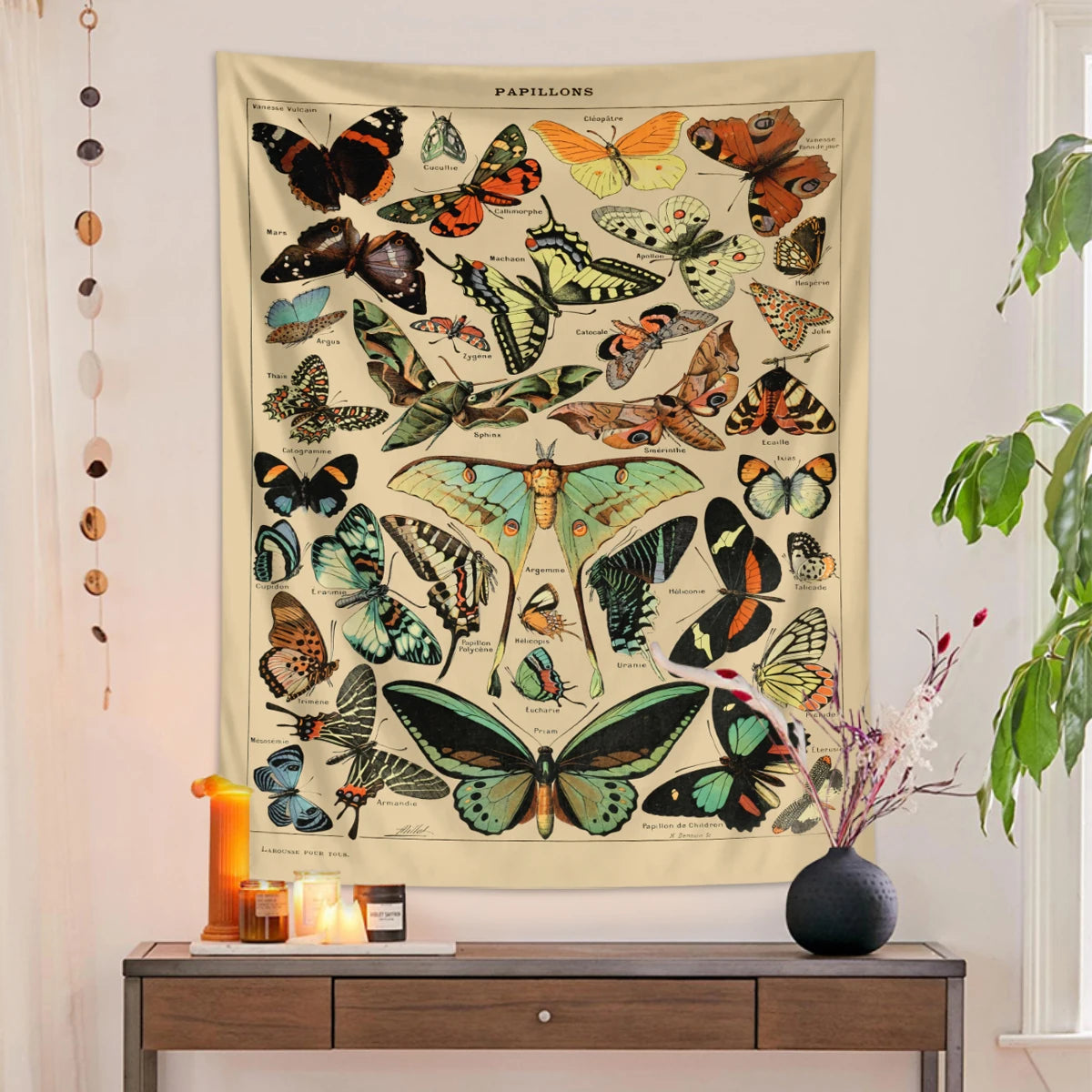 1pc Retro Butterfly Tapestry, Colorful Butterfly Retro Tapestry Wall Hanging, Insect Butterfly Tapestry Bedroom Decoration