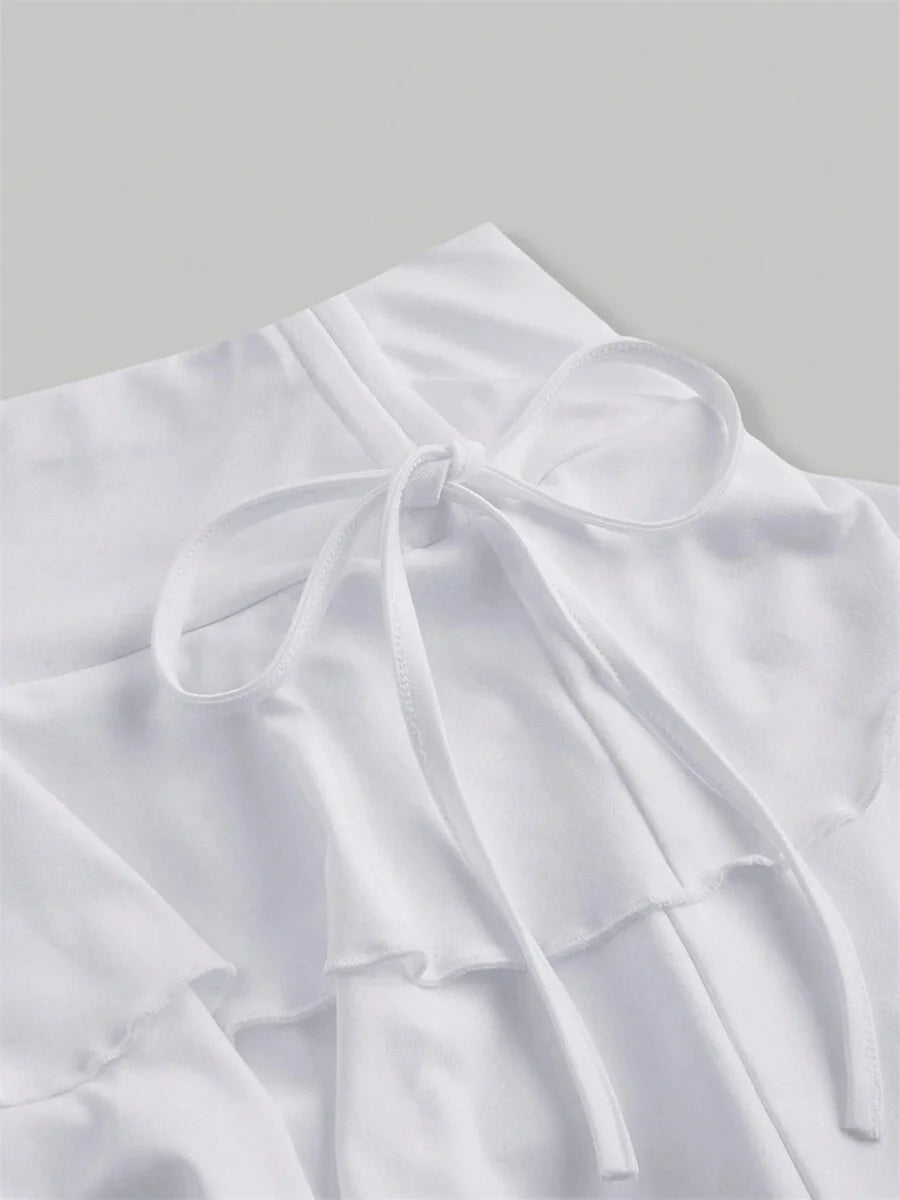 2025 New Solid Color Skirt Women Summer Fashion Outdoor Versatile High Waist Slim Fit Elastic Waist Short Skirt Goods In Stock