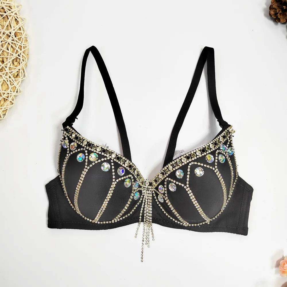 Y2k Top Shirts for Women Clothing Sexy Tank Tops Bra Bling Diamond Rhinestone Fashion Clothes Hotsweet Party Night Club Corset