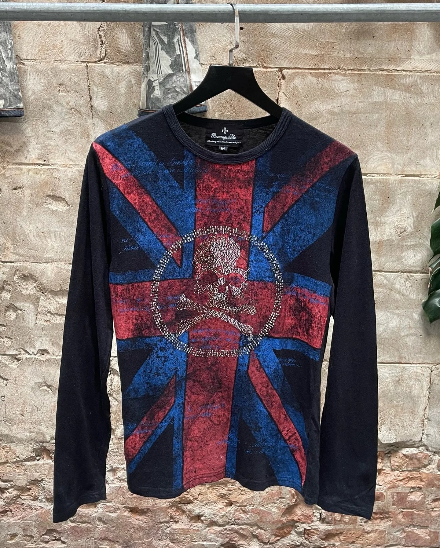 Y2K Classic Aesthetic Hip-Hop Guitar Print Loose Rivet Element Long Sleeved Retro Daily Couple Trend Cotton T-shirt Kawaii Top