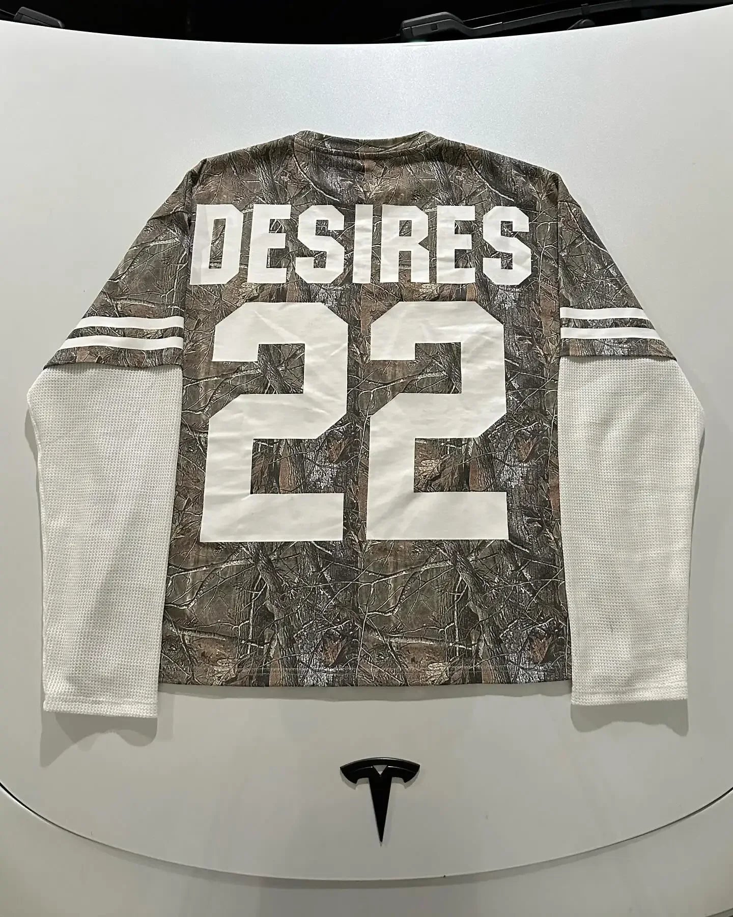 Y2K Sports Camouflage Jerseys Female Male Goth Oversized Loose Bough Pattern Long-sleeved Shirt Hip Hop Sweatshirt Street Wear