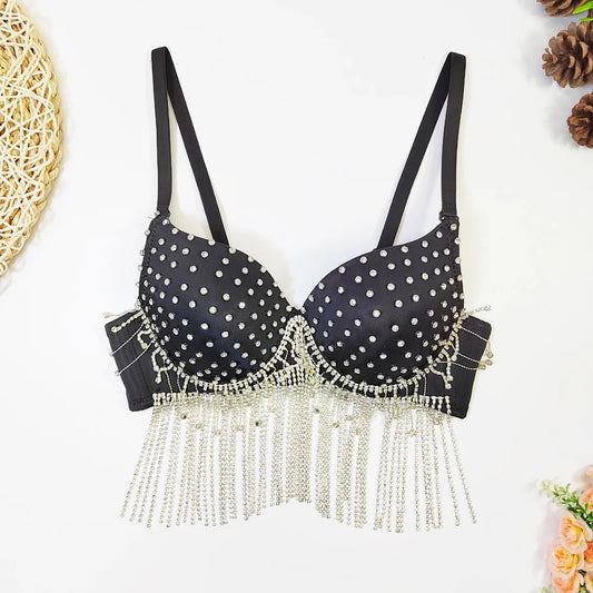 Y2k Top Shirts for Women Clothing Sexy Tank Tops Bra Bling Diamond Rhinestone Fashion Clothes Hotsweet Party Night Club Corset