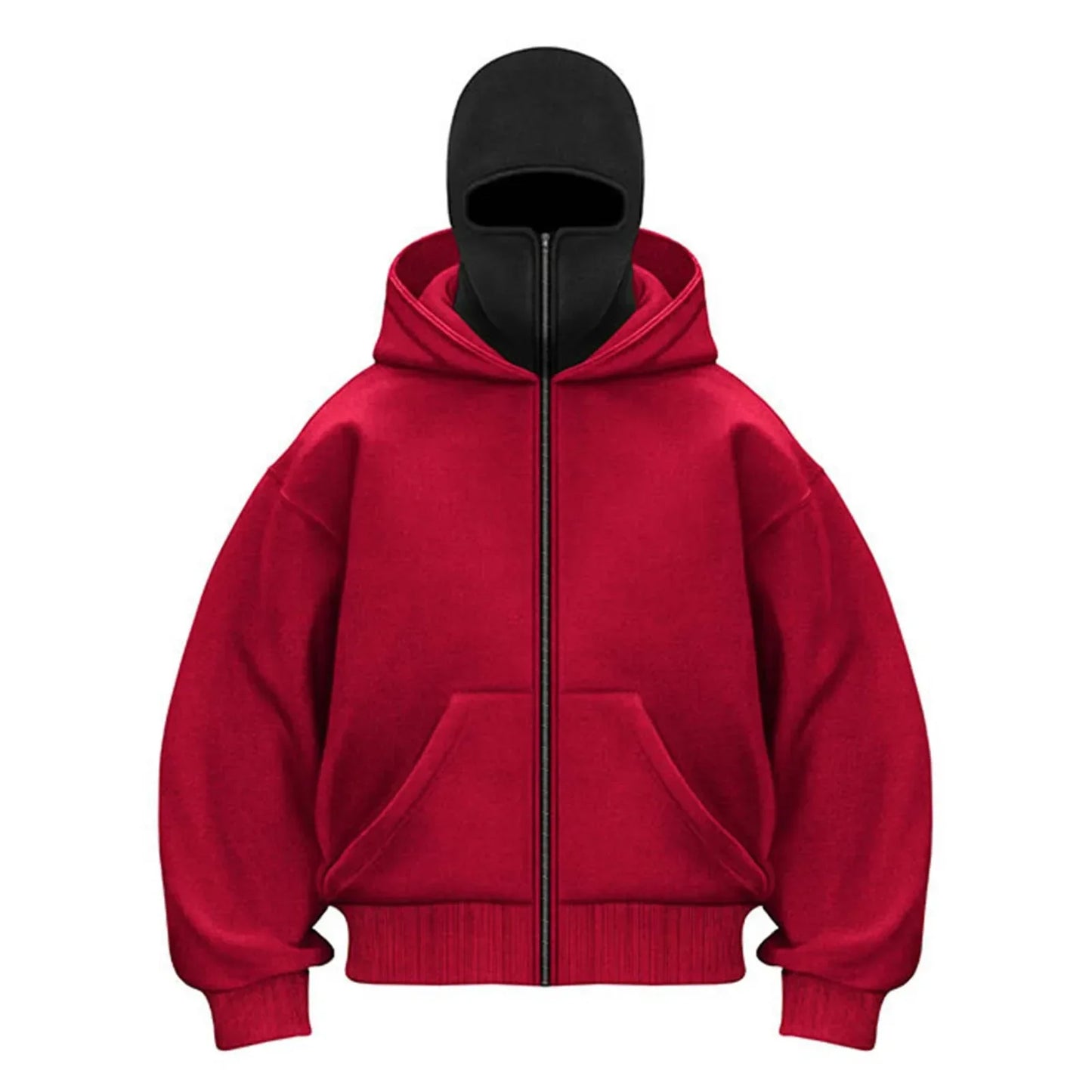 2025 Autumn and winter American retro heavyweight hooded sweatshirt for men and women double hood zipper windproof thick jacket