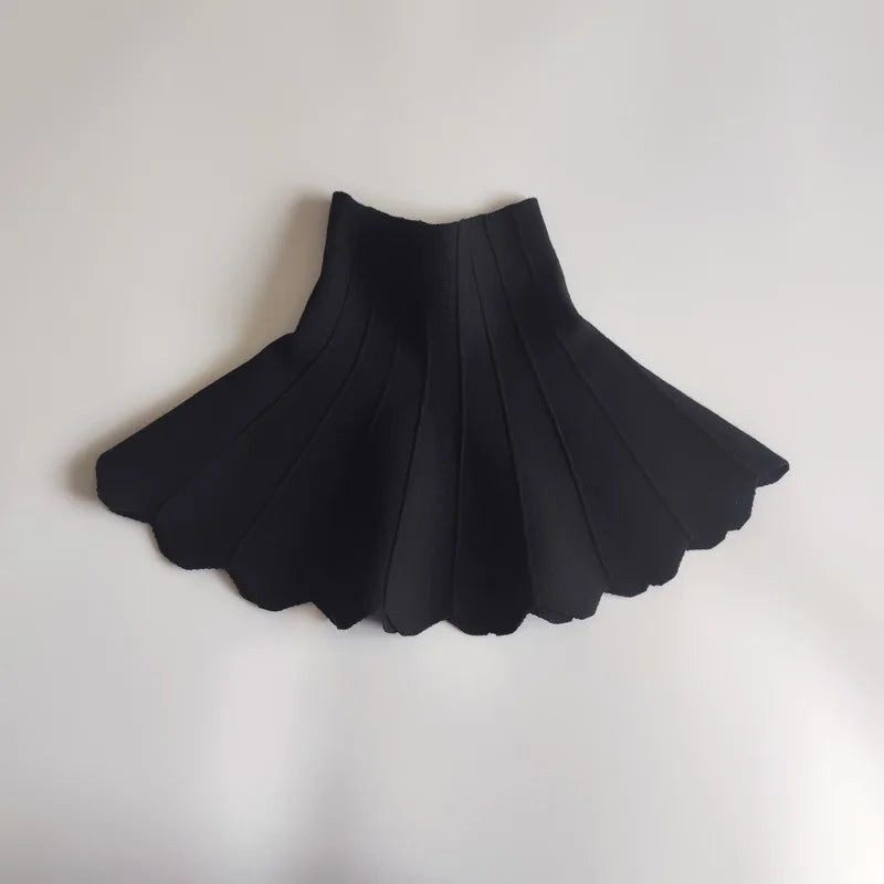 2023 Autumn And Winter New Products Children's Knitted Skirt Wavy Tutu Skirt Girls Thick Ruffled Umbrella Skirt