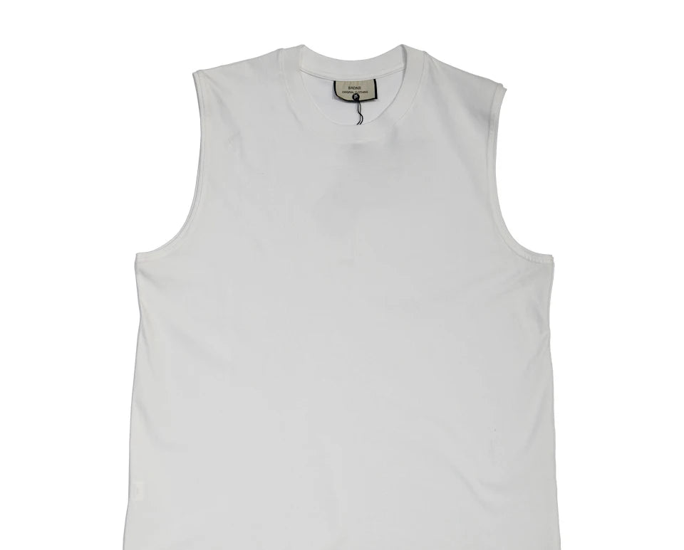 230Grams 100% cotton Vest Men Sleeveless T-shirt Heavy and Old Shoulder Retro Loose Unisex Vintage Tops