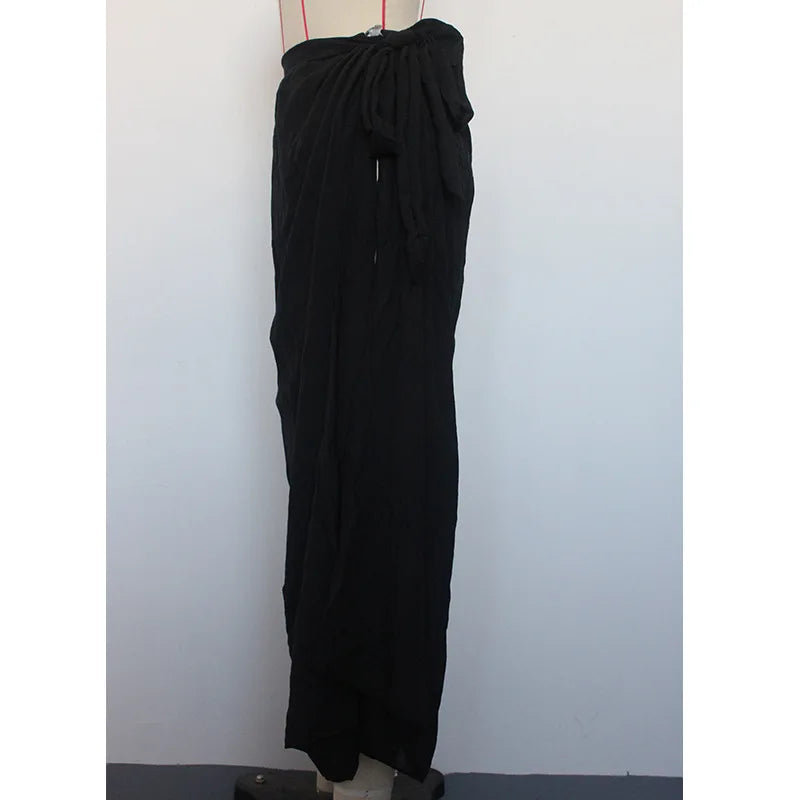 2023 New Cover-ups Summer Women Beach Wear Cotton Tunic Dress Bikini Bath Sarong Wrap Skirt Swimsuit Cover Up