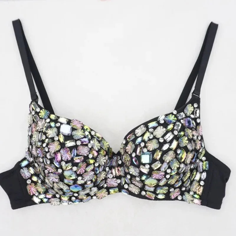 Y2k Top Shirts for Women Clothing Sexy Tank Tops Bra Bling Diamond Rhinestone Fashion Clothes Hotsweet Party Night Club Corset