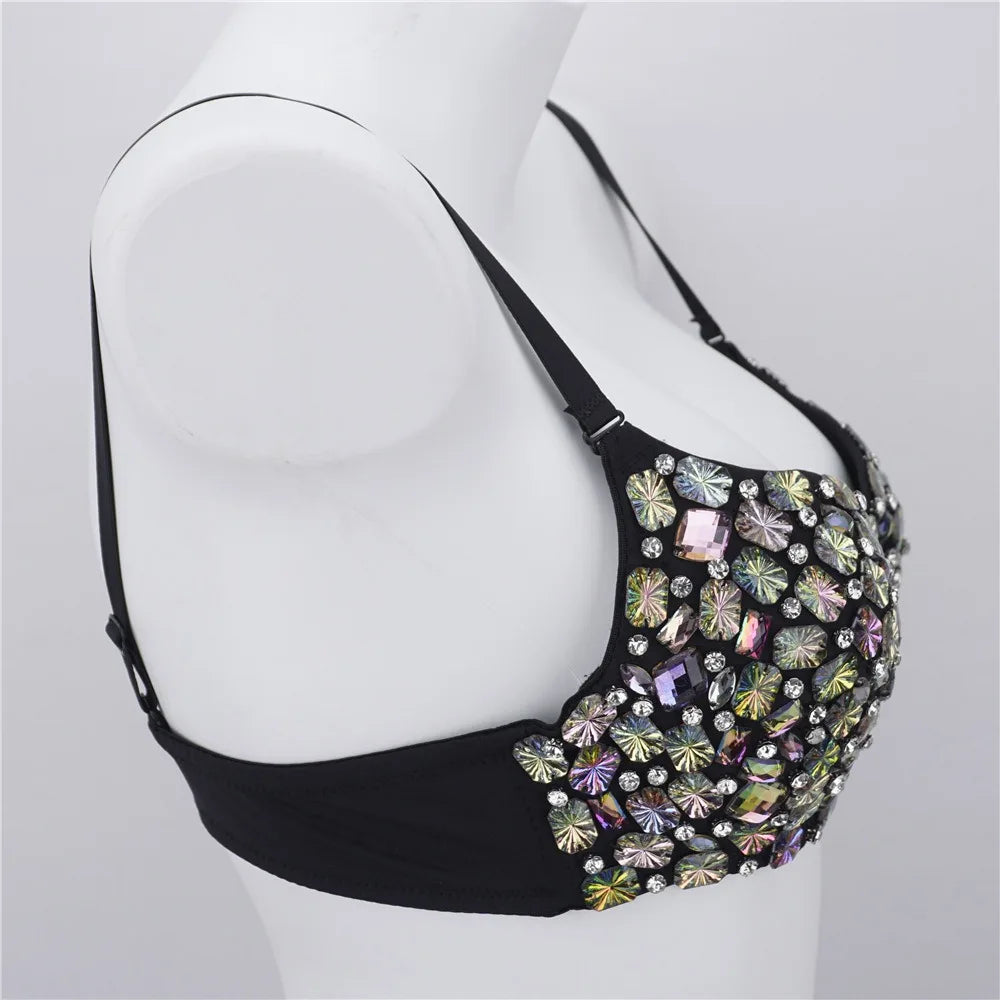 Y2k Top Shirts for Women Clothing Sexy Tank Tops Bra Bling Diamond Rhinestone Fashion Clothes Hotsweet Party Night Club Corset