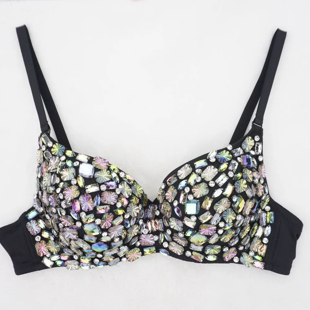 Y2k Top Shirts for Women Clothing Sexy Tank Tops Bra Bling Diamond Rhinestone Fashion Clothes Hotsweet Party Night Club Corset