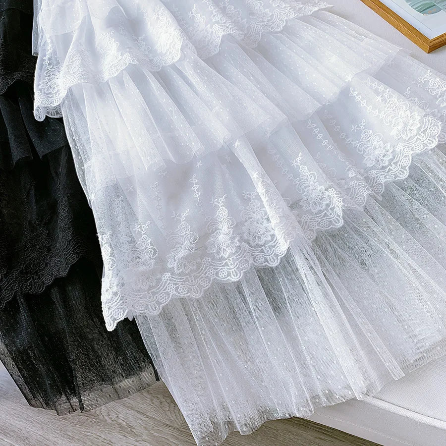 2024 New Spring Fashion Women Skirts Women Lace Skirts Long Lace Skirt Women Fashion Clothing K68