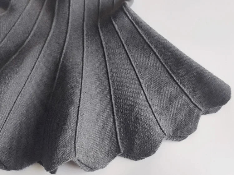 2023 Autumn And Winter New Products Children's Knitted Skirt Wavy Tutu Skirt Girls Thick Ruffled Umbrella Skirt