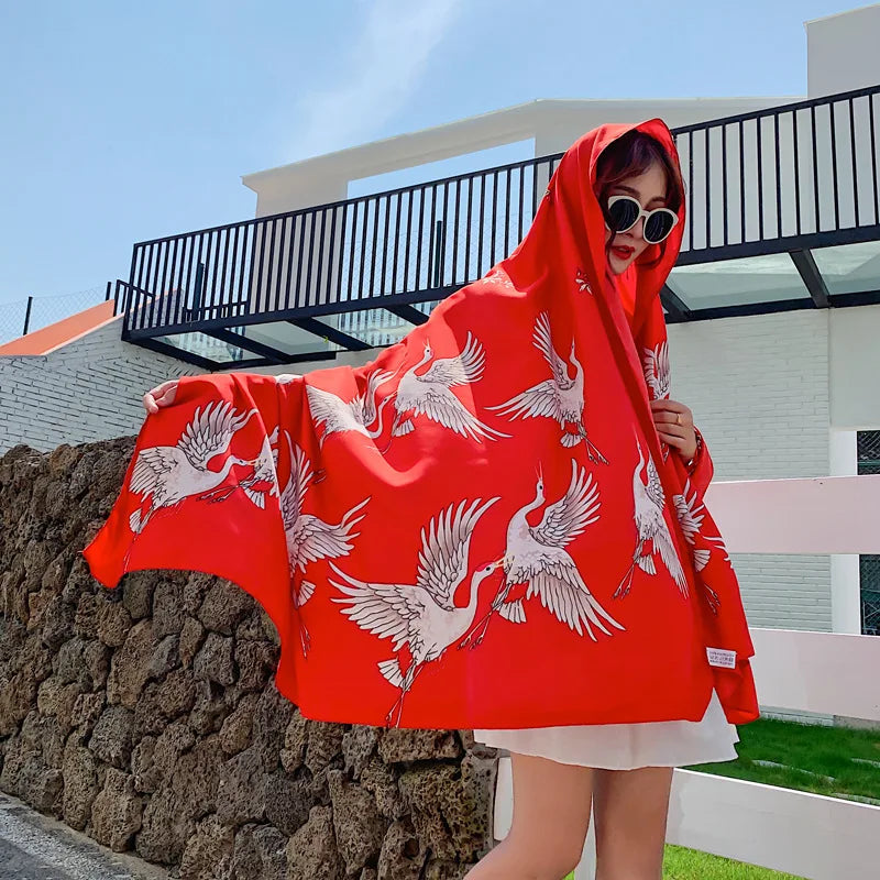 140x180cm Celebrity With The Same Cover-Ups Women Large Beach Dress Bikini Bathing Swimwear Sunburn Protection Sarong Wrap Scarf