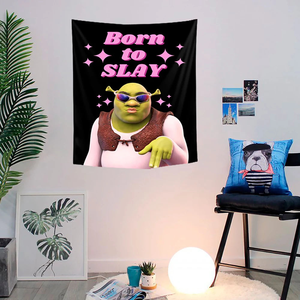 1 Pc Black Born to Slay Tapestry Wall Hanging Natural Landscape Bedroom Living Room Dormitory Decoration