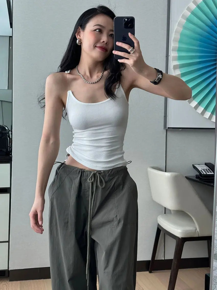 Women Ypro Ribbed Invisible Strap Tank Top Camis Tee