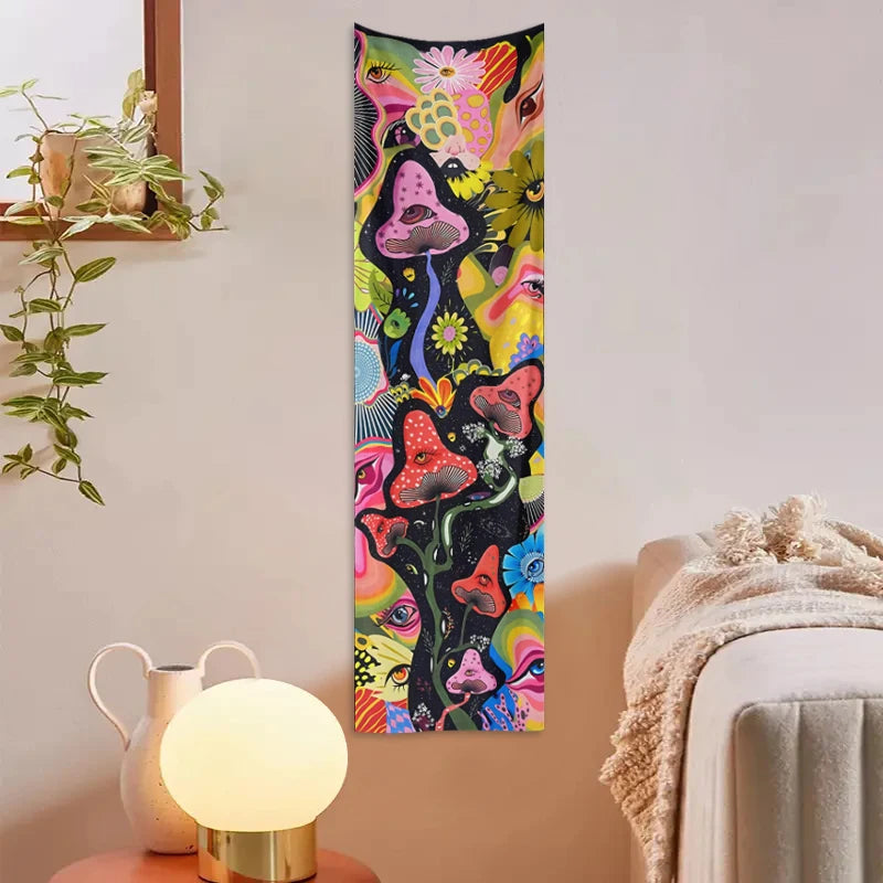 1pc Moon phase tapestry, flower and plant tapestry, moon phase tapestry room decoration wall hanging living room decoration