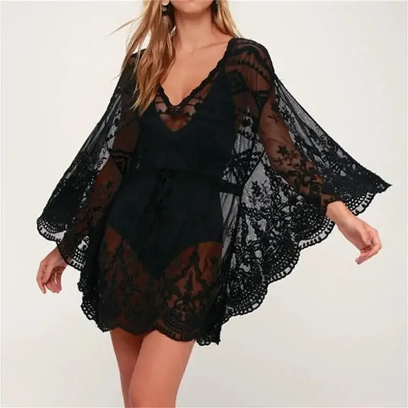 2023 Lace Beach Pareo Beachwear Swim Suit Cover Up Playa Pareo Tunics for Beach Tunic Swimwear Women