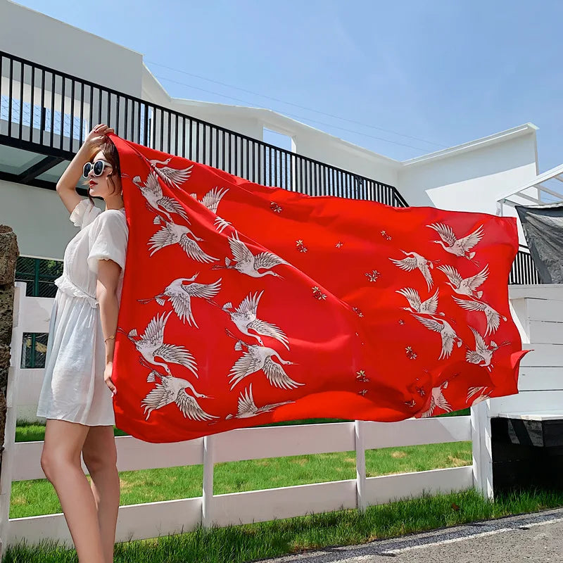 140x180cm Celebrity With The Same Cover-Ups Women Large Beach Dress Bikini Bathing Swimwear Sunburn Protection Sarong Wrap Scarf