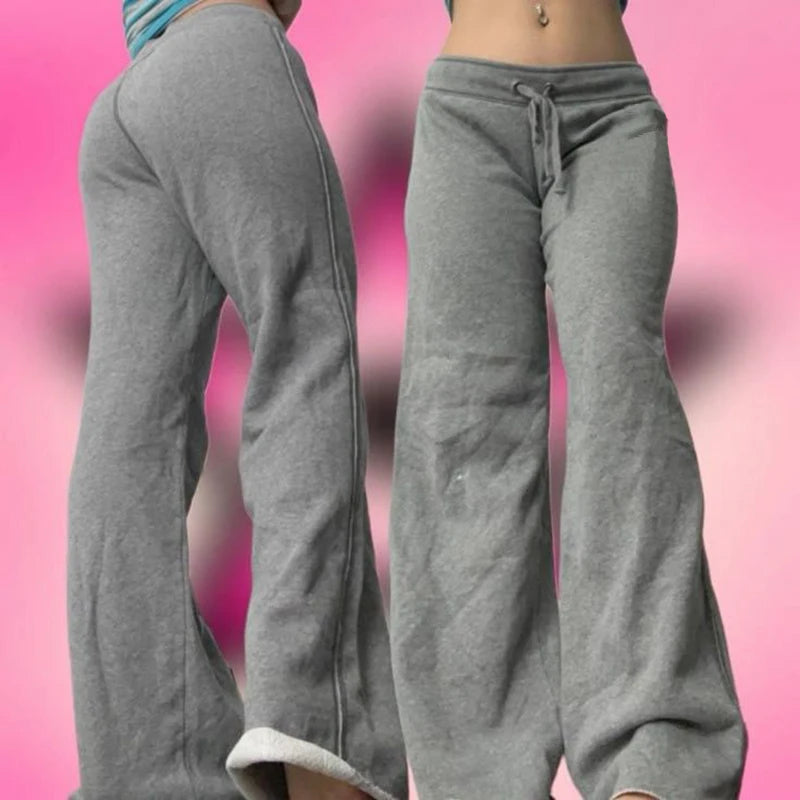 2000s American retro letter print casual trousers versatile hot girl style high street Harajuku style women's casual trousers