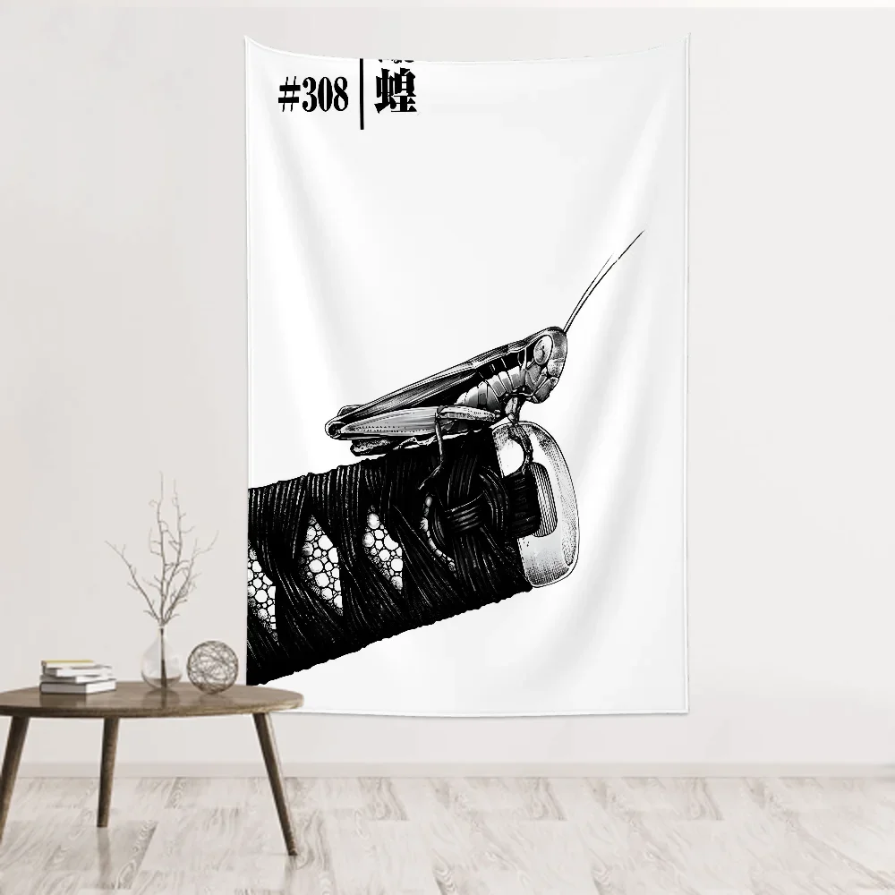1pc Vintage Anime Miyamoto Musashi Vagabond Bushido Warrior Tapestry  Wall Cloth Party Hanging Background  Baby Room