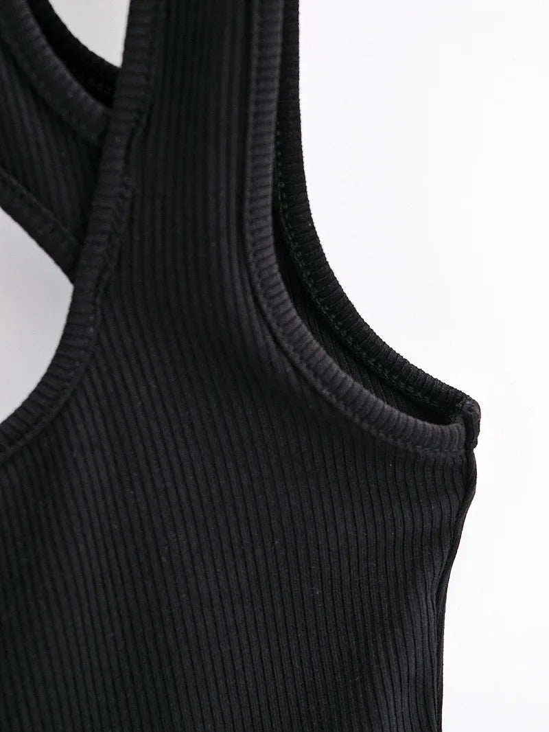 2024 Summer NEW Arrival Women Solid Color Sexy Causal 2 Piece Croped-Tops Tanks For Ladies