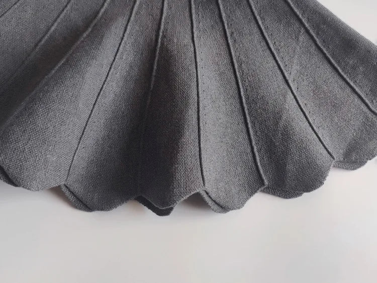 2023 Autumn And Winter New Products Children's Knitted Skirt Wavy Tutu Skirt Girls Thick Ruffled Umbrella Skirt