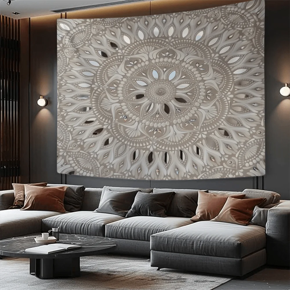 1pc Bohemian Mandala, Polyester Party Banner, Living Room Bedroom Aesthetic Tapestry for Bedroom Office Home Decor