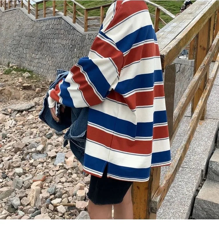 Women T shirts four seasons Woman clothing Y2k Top Sweatshirt 2023 korean Fashion Long Sleeves Tee Loose Couple Graphic T-shirt