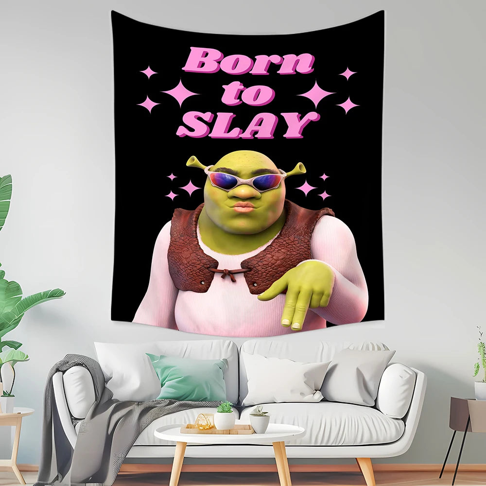 1 Pc Black Born to Slay Tapestry Wall Hanging Natural Landscape Bedroom Living Room Dormitory Decoration