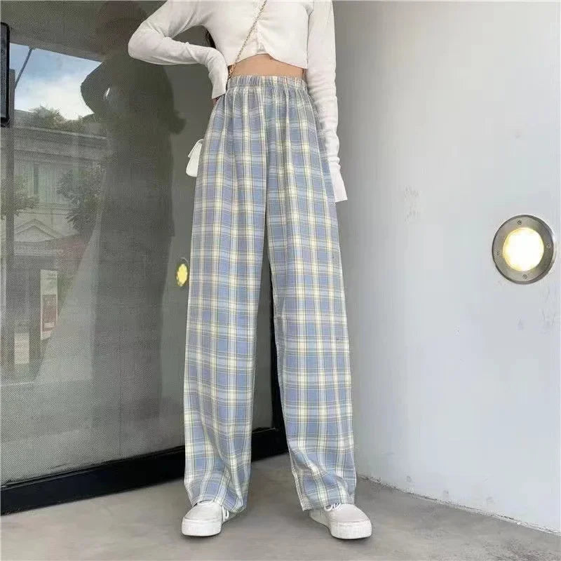 Women's High Waist Fleece Lined Wide Leg Pants Autumn Winter Comfortable Casual Korean Style Home Wear Slimming Trousers