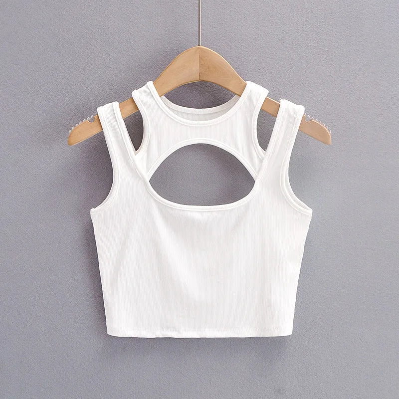 2024 Summer NEW Arrival Women Solid Color Sexy Causal 2 Piece Croped-Tops Tanks For Ladies