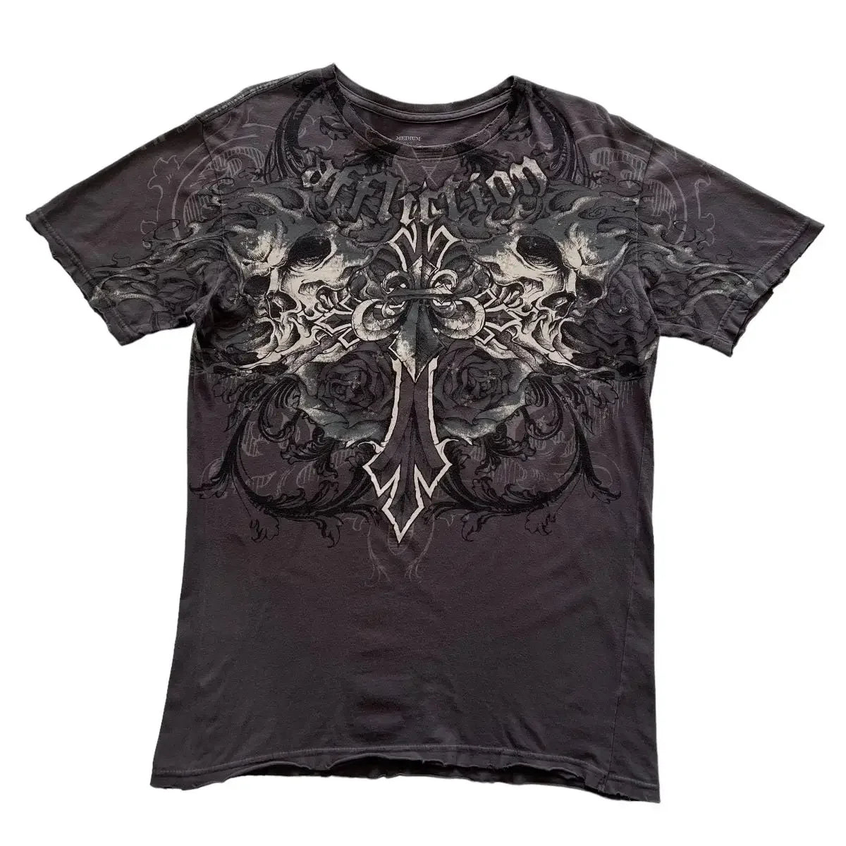 2000s American Skull Pattern Long sleeved T shirt Fashion Round Neck Oversized T shirt New Mens Casual Gothic Clothing Tops