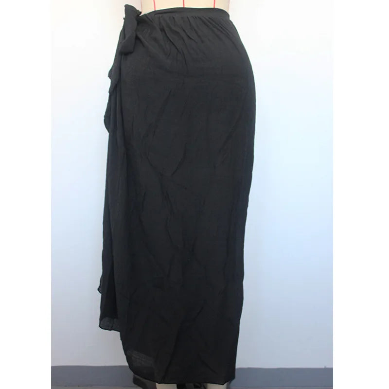 2023 New Cover-ups Summer Women Beach Wear Cotton Tunic Dress Bikini Bath Sarong Wrap Skirt Swimsuit Cover Up