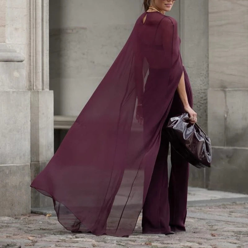 Womens High Low Polka Dot/Solid Color Sheer See-through Cover-ups Summer Holiday O Neck Cape Blouse Female Jacekt Long Party Top