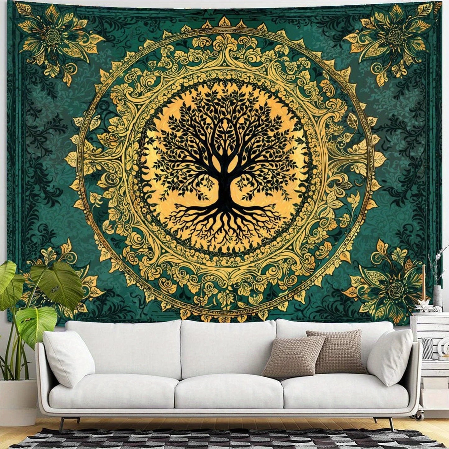 1pc Tree of Life Tapestry Stained Tapestry Wall Decor Tapestries for Bedroom Art Tapestries Wall Hanging for Bedroom Living Room