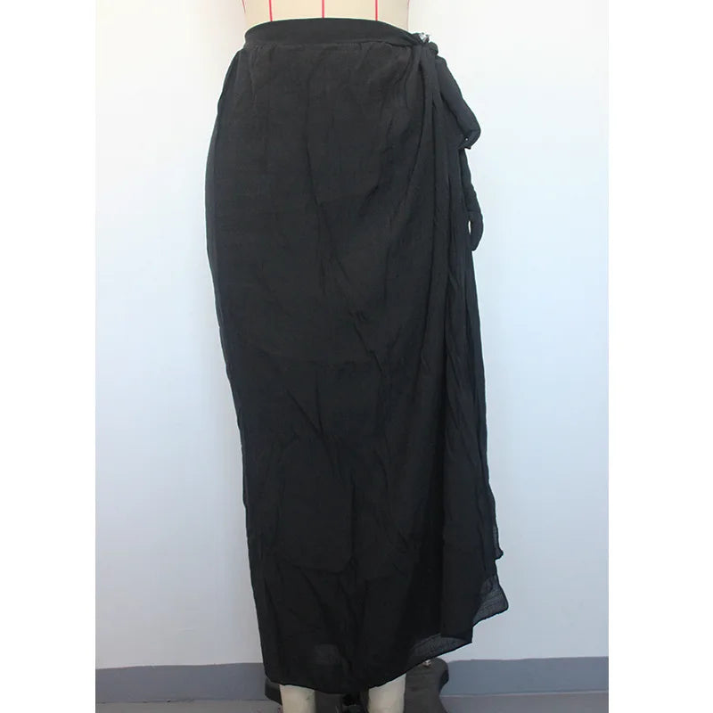 2023 New Cover-ups Summer Women Beach Wear Cotton Tunic Dress Bikini Bath Sarong Wrap Skirt Swimsuit Cover Up