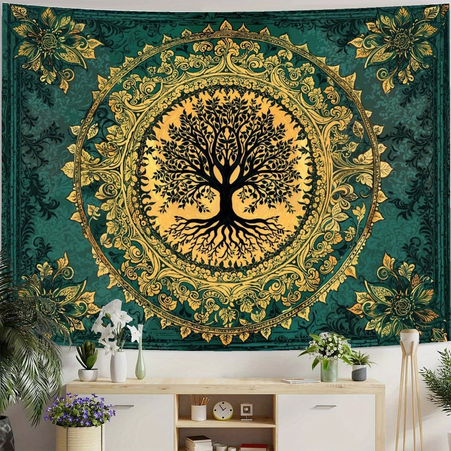 1pc Tree of Life Tapestry Stained Tapestry Wall Decor Tapestries for Bedroom Art Tapestries Wall Hanging for Bedroom Living Room