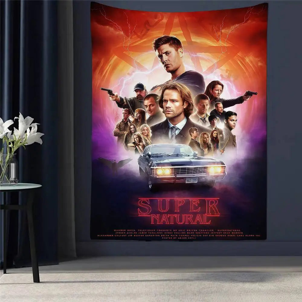 1PC TV Play Series Supernatural Printed Large Wall Tapestry Wall Hanging Decoration Household Decor Blanket