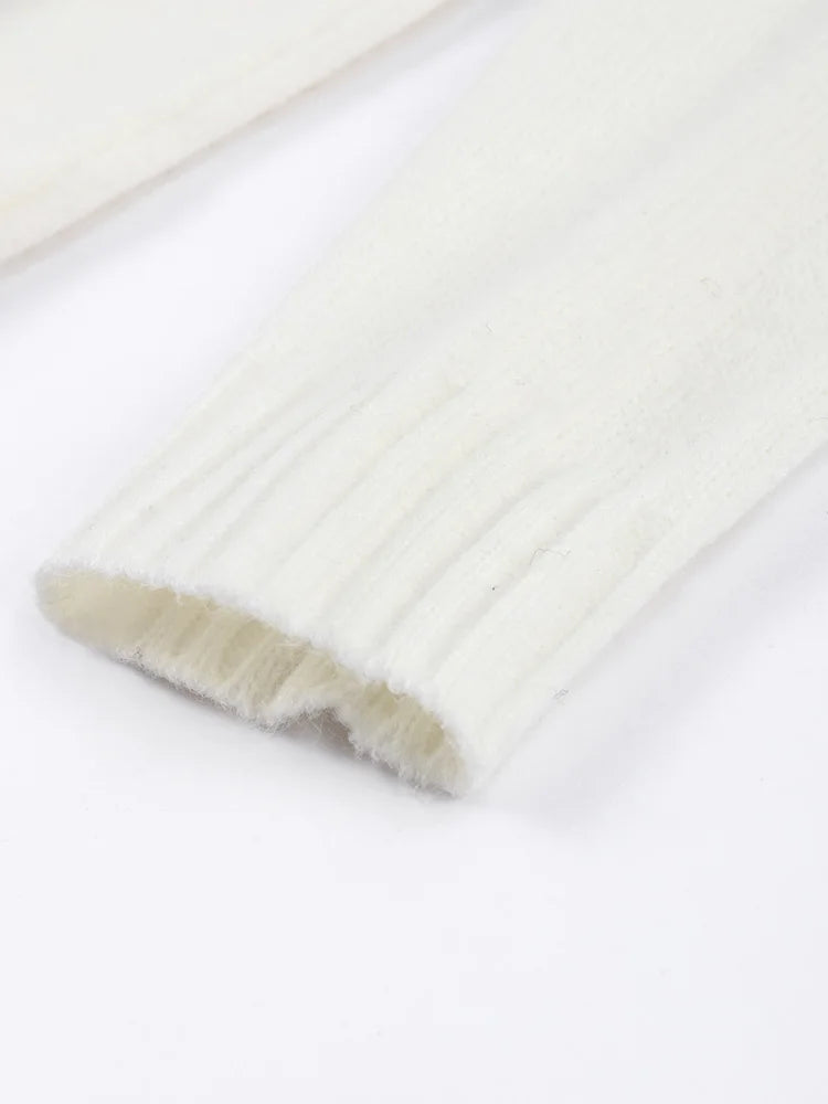 Women's 2 Pcs Suits Printed Pullover Sweater Pants Sets Street Female Turtleneck Long Sleeve Tops High Waist Trousers New Outfit