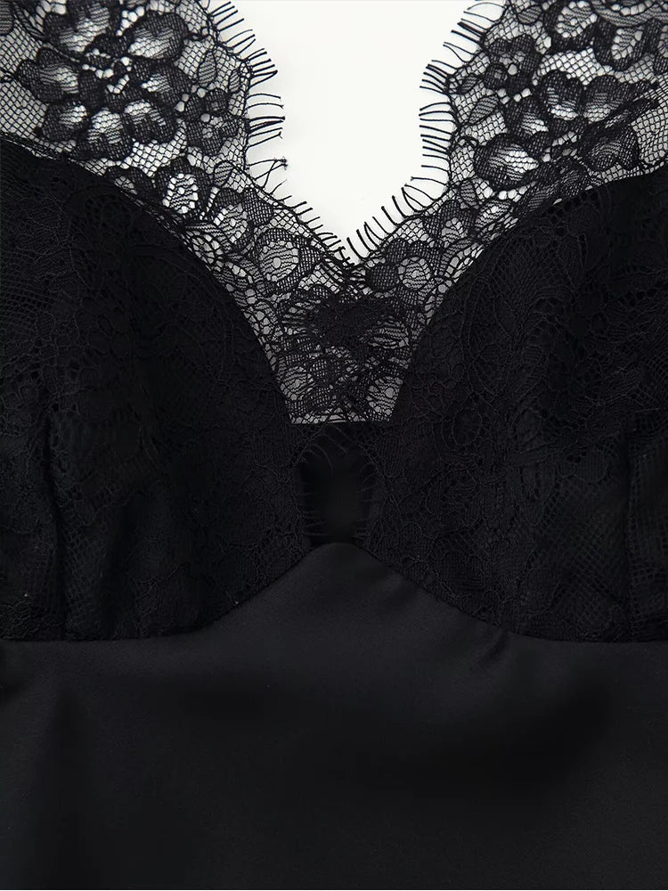 Women's Elegant Camisoles Sexy Splice Lace Sleeveless Sling Top Fashion Slimming Vintage Tank Top 2026 New Lady Street Wear