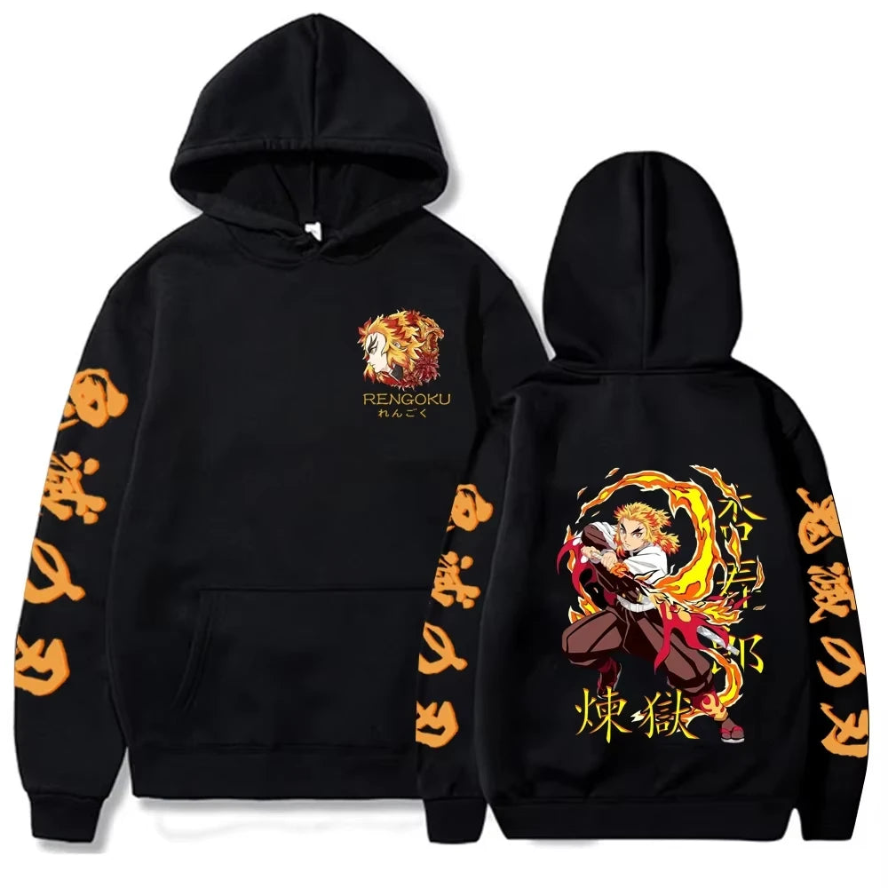 2025 Harajuku Demon Slayer Plus Size Hoodie Kamado Nezuko Graphic Print Women Sweatshirts Long Sleeve Fashion Female Streetwear