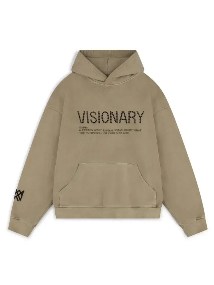 Y2K Retro Hot Brick Letter Hooded for women Sweatshirts Street American Personality Autumn Men's Retro Sweatshirt women clothing