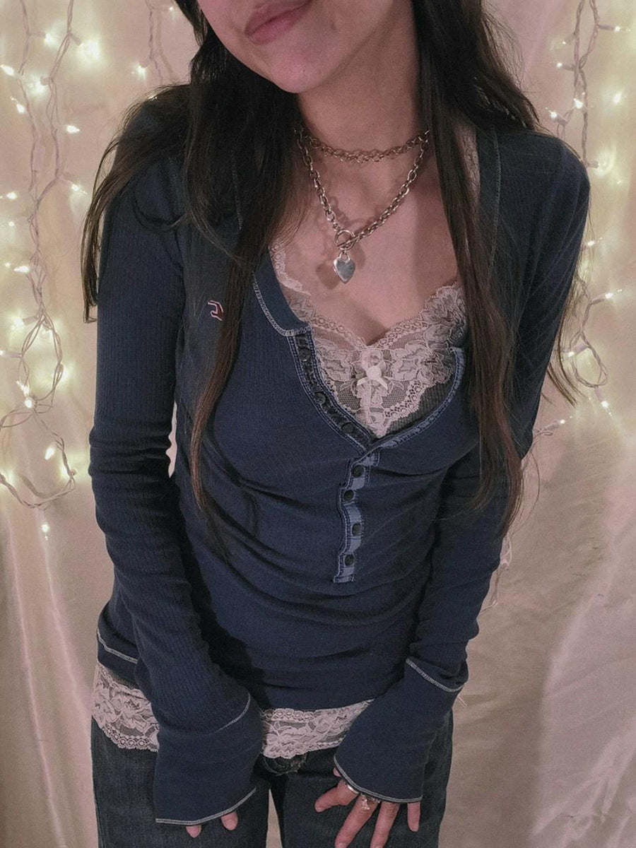 Y2K Aesthetic Long Sleeve Graphic Print Top Harajuku Grunge Vintage T Shirts 90s Girls Retro Tee Tops Autumn Streetwear