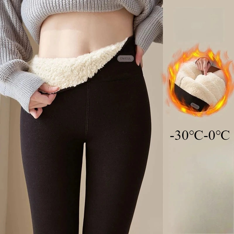 Women Winter Stretch Leggings High Waist Plush Leggings Thickened Keep Warm Leggings Woman Velvet Comfortable Thermal Leggins