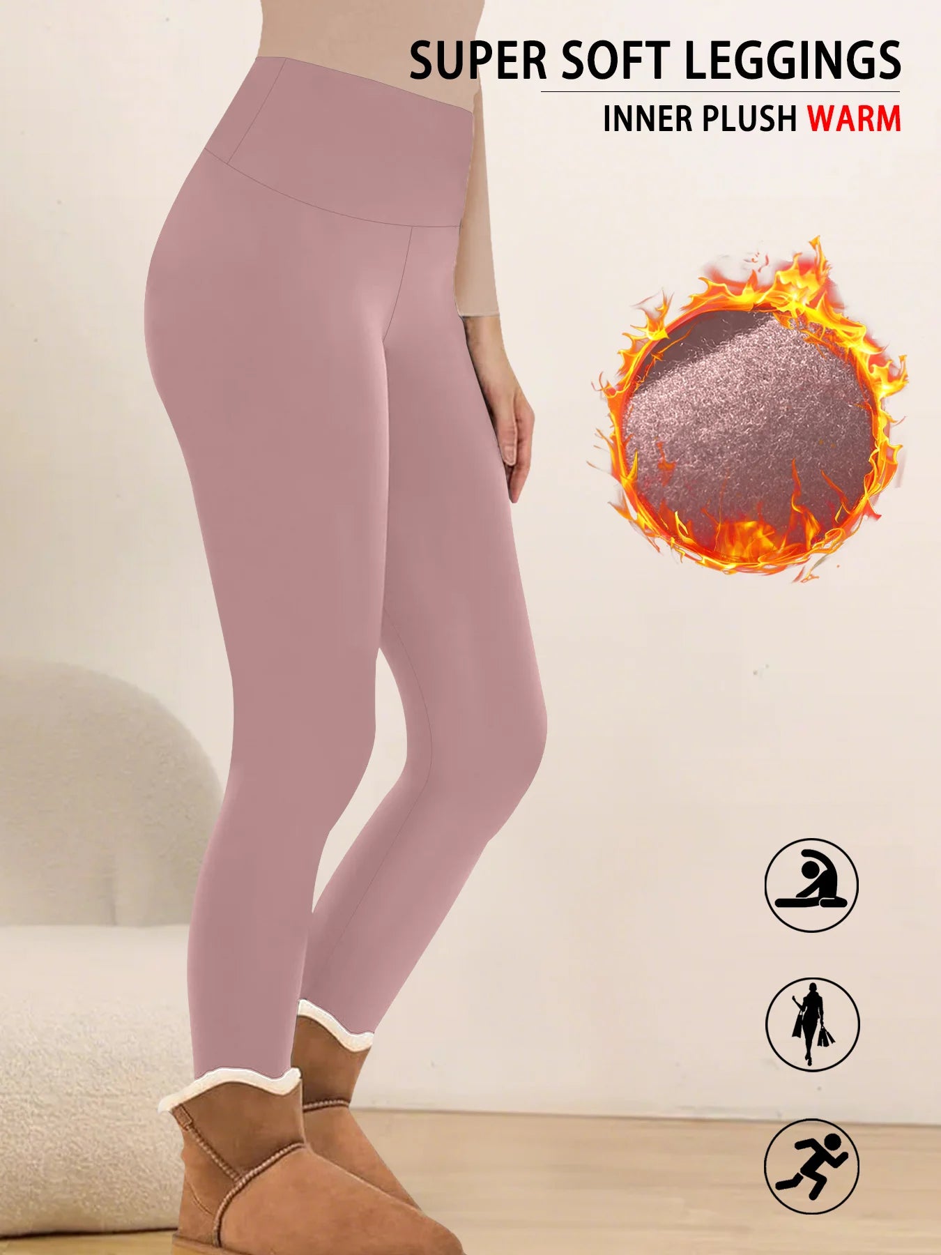 Womens High Waisted Winter Warm Thermal Fleece Lined Leggings Soft Yoga Pants, Black Friday Deals