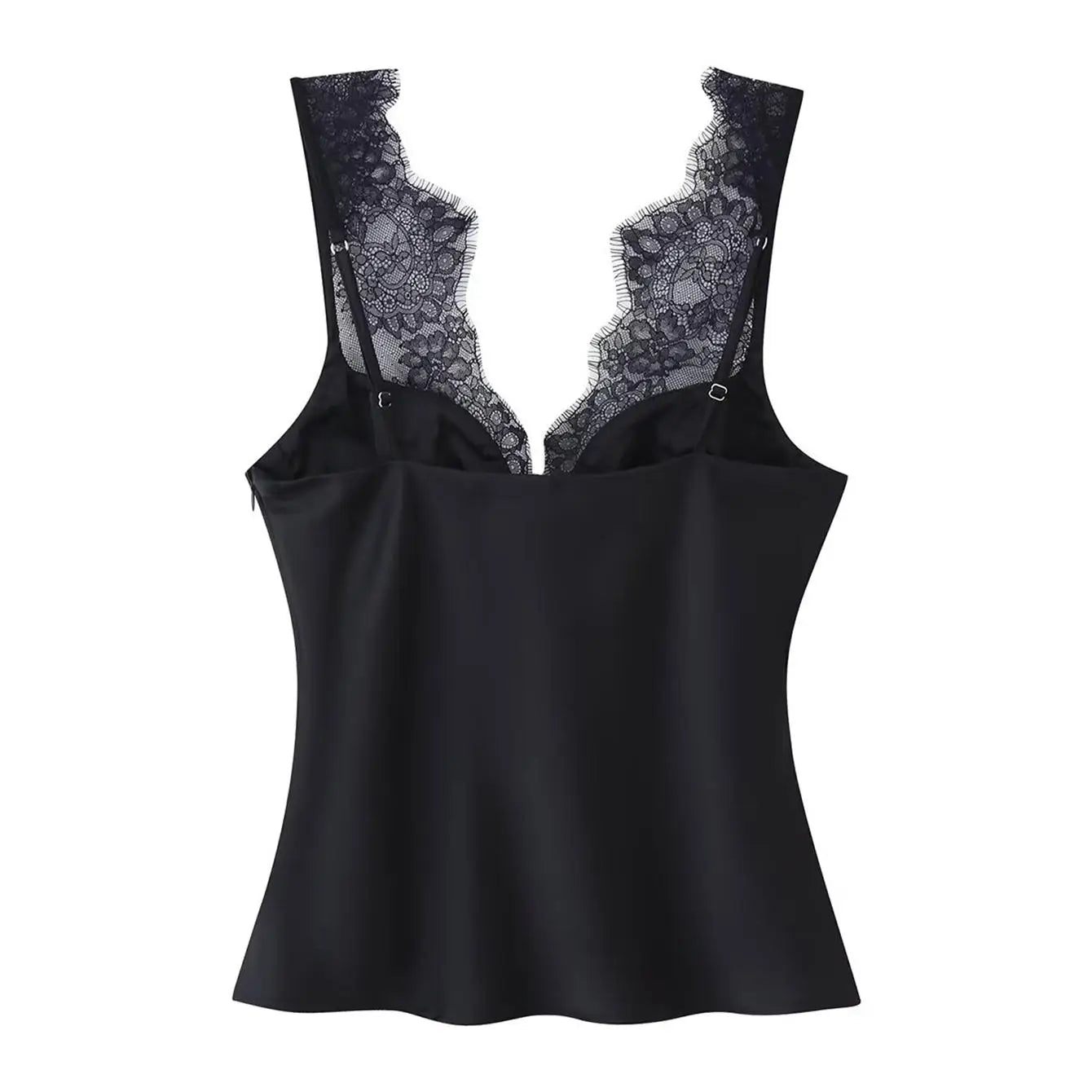 Women's Elegant Camisoles Sexy Splice Lace Sleeveless Sling Top Fashion Slimming Vintage Tank Top 2026 New Lady Street Wear