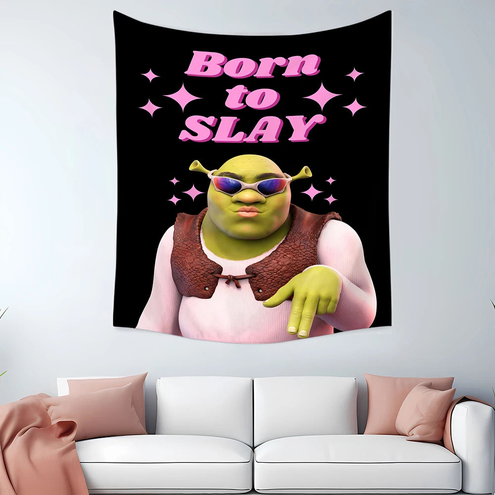 1 Pc Black Born to Slay Tapestry Wall Hanging Natural Landscape Bedroom Living Room Dormitory Decoration